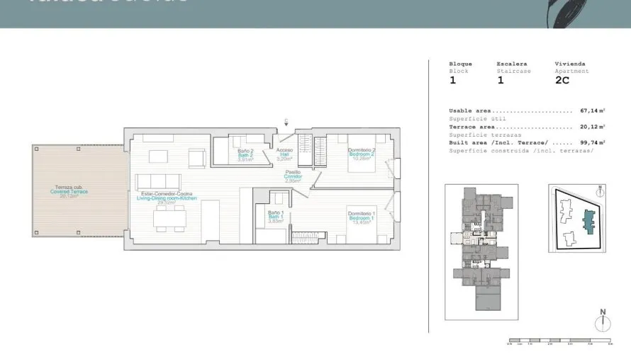 Apartamento de 2 dormitorios en El Verger, España No. 1206 № 10