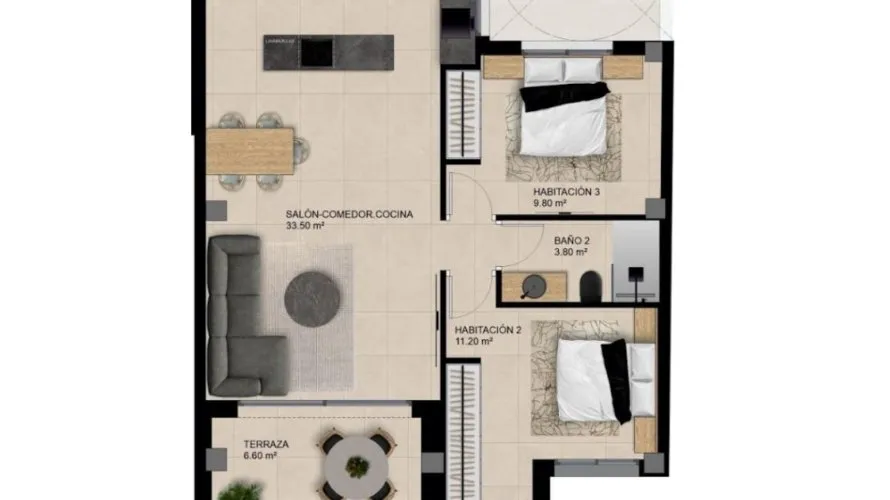Apartamento de 2 dormitorios en Elche, España No. 1322 № 7