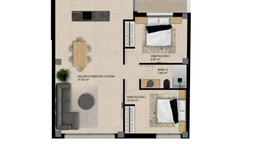 Apartamento de 2 dormitorios en Elche, España No. 1322 № 5