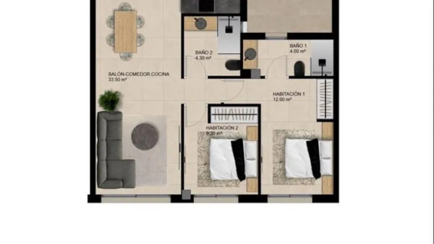 Apartamento de 2 dormitorios en Elche, España No. 1322 № 4