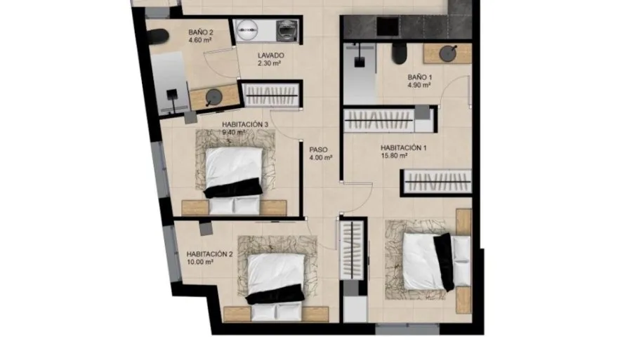 Apartamento de 2 dormitorios en Elche, España No. 1322 № 1