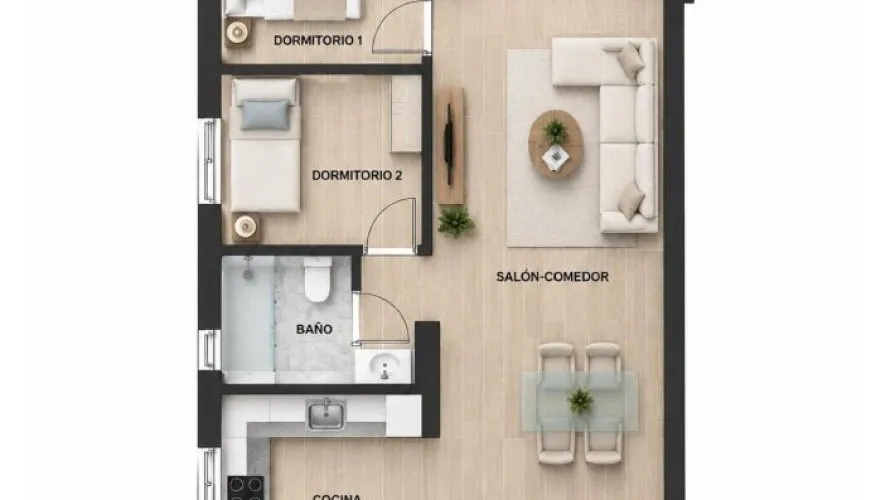 Apartamento de 2 dormitorios en Torrevieja, España No. 1928