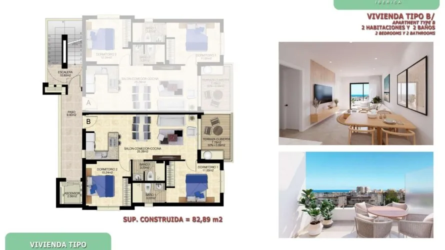 Apartment de 2 chambres à Torrevieja, Espagne No. 735 № 3