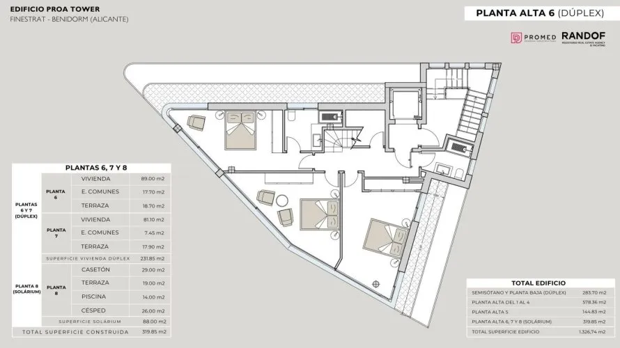Пентхаус с 3 спальнями в Финестрат, Испания №517 № 14