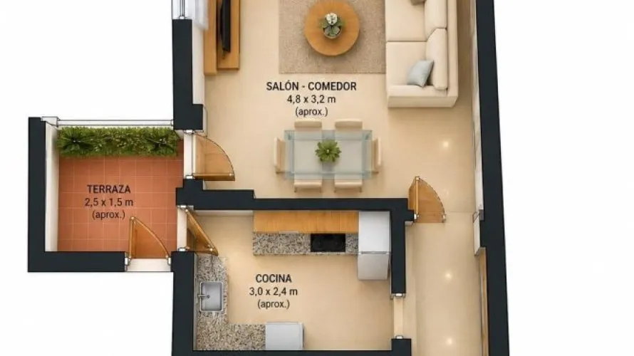 1 bedroom apartment for sale, Torrevieja, Spain No. 1909 № 2